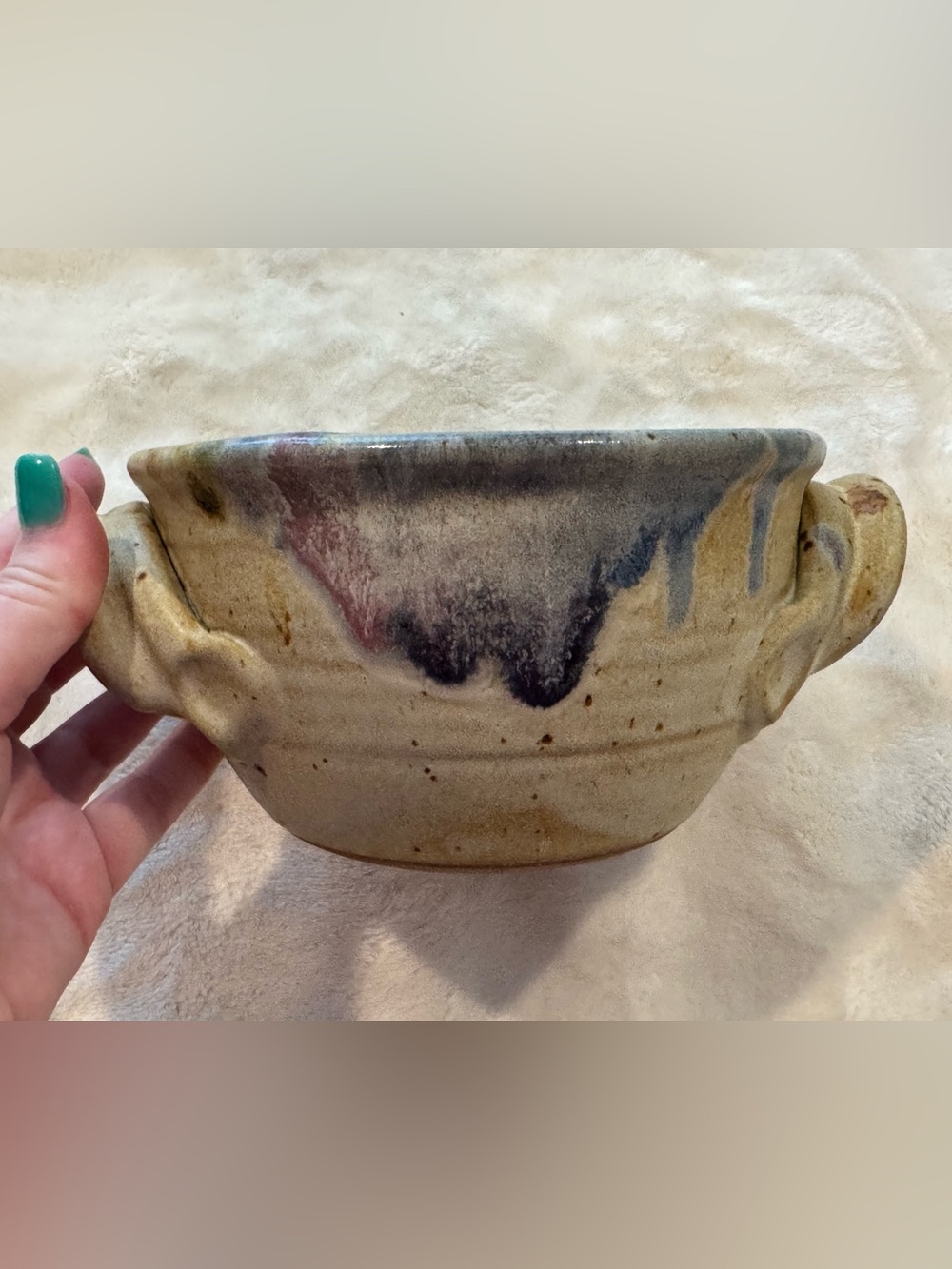 Handmade stoneware bread baker bowl crafted by Ayers Pottery 2012